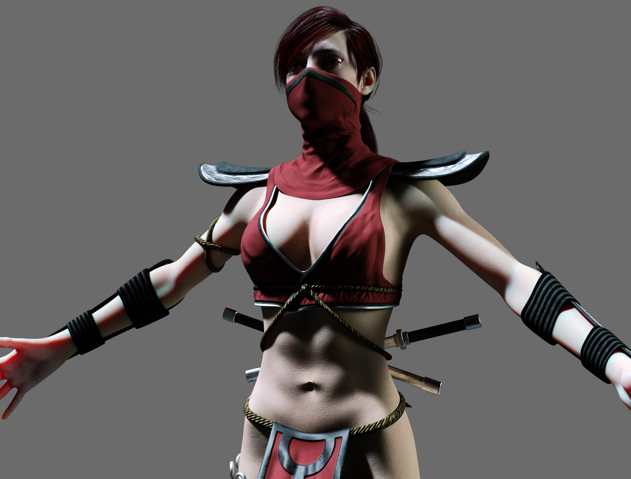 Оригинальный костюм Скарлет в Mortal Kombat 9, по которому я делал модель. 
